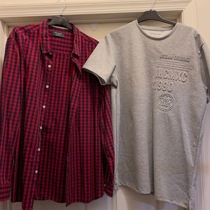 Two slightly worn shirts for men
